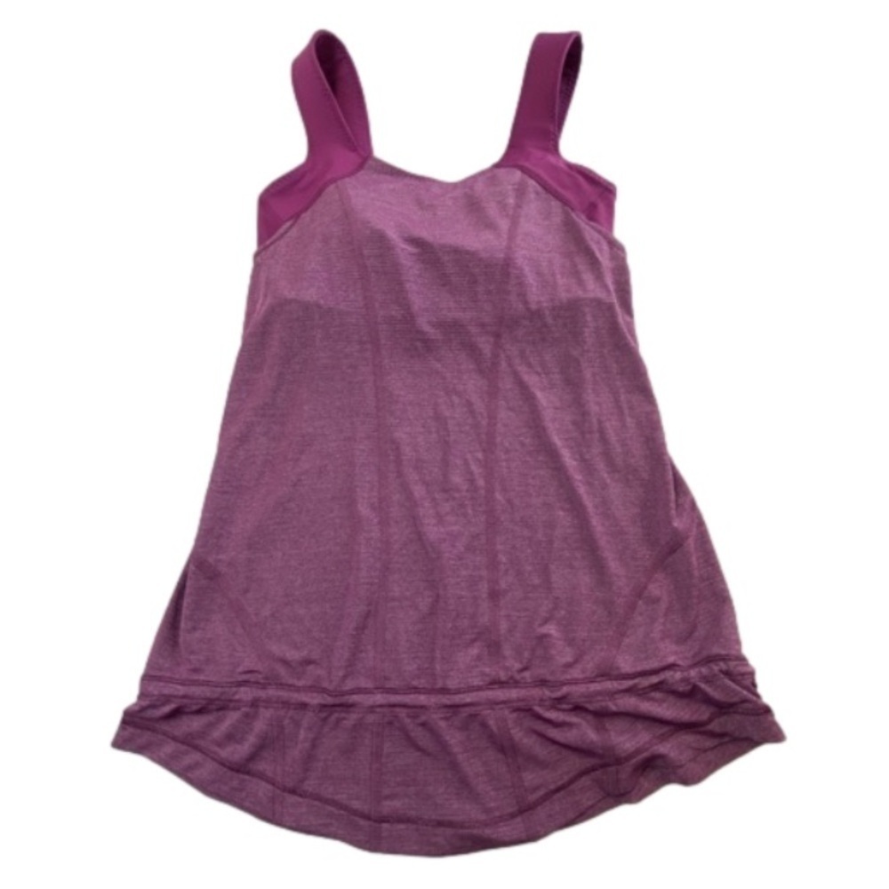 Lululemon Run For Your Life Bra Tank Top Heathered Dew Berry Purple Size 4 - Picture 2 of 12